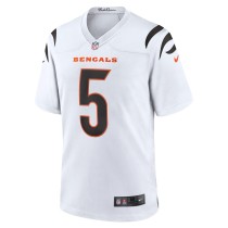 Men's Cincinnati Bengals Tee Higgins Number 5 Nike White Game Jersey