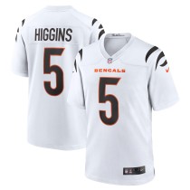 Men's Cincinnati Bengals Tee Higgins Number 5 Nike White Game Jersey