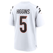 Men's Cincinnati Bengals Tee Higgins Number 5 Nike White Game Jersey