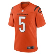 Men's Cincinnati Bengals Tee Higgins Number 5 Nike Orange Game Jersey