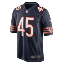 Men's Chicago Bears Amen Ogbongbemiga Number 45 Nike Navy Game Jersey