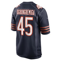 Men's Chicago Bears Amen Ogbongbemiga Number 45 Nike Navy Game Jersey