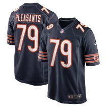 Men's Chicago Bears Austen Pleasants Number 79 Nike Navy Game Jersey