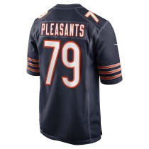 Men's Chicago Bears Austen Pleasants Number 79 Nike Navy Game Jersey