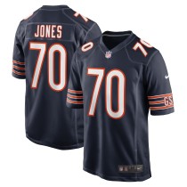 Men's Chicago Bears Braxton Jones Number 70 Nike Navy Game Player Jersey