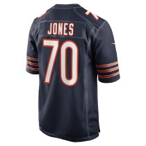 Men's Chicago Bears Braxton Jones Number 70 Nike Navy Game Player Jersey