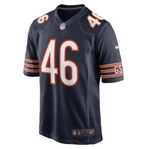 Men's Chicago Bears Christian Matthew Number 46 Nike Navy Game Jersey