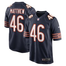 Men's Chicago Bears Christian Matthew Number 46 Nike Navy Game Jersey