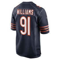 Men's Chicago Bears Chris Williams Number 91 Nike Navy Game Jersey