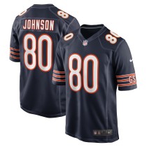 Men's Chicago Bears Collin Johnson Number 80 Nike Navy Game Jersey