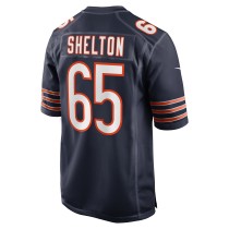 Men's Chicago Bears Coleman Shelton Number 65 Nike Navy Game Jersey