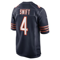 Men's Chicago Bears D'Andre Swift Number 4 Nike Navy Game Jersey