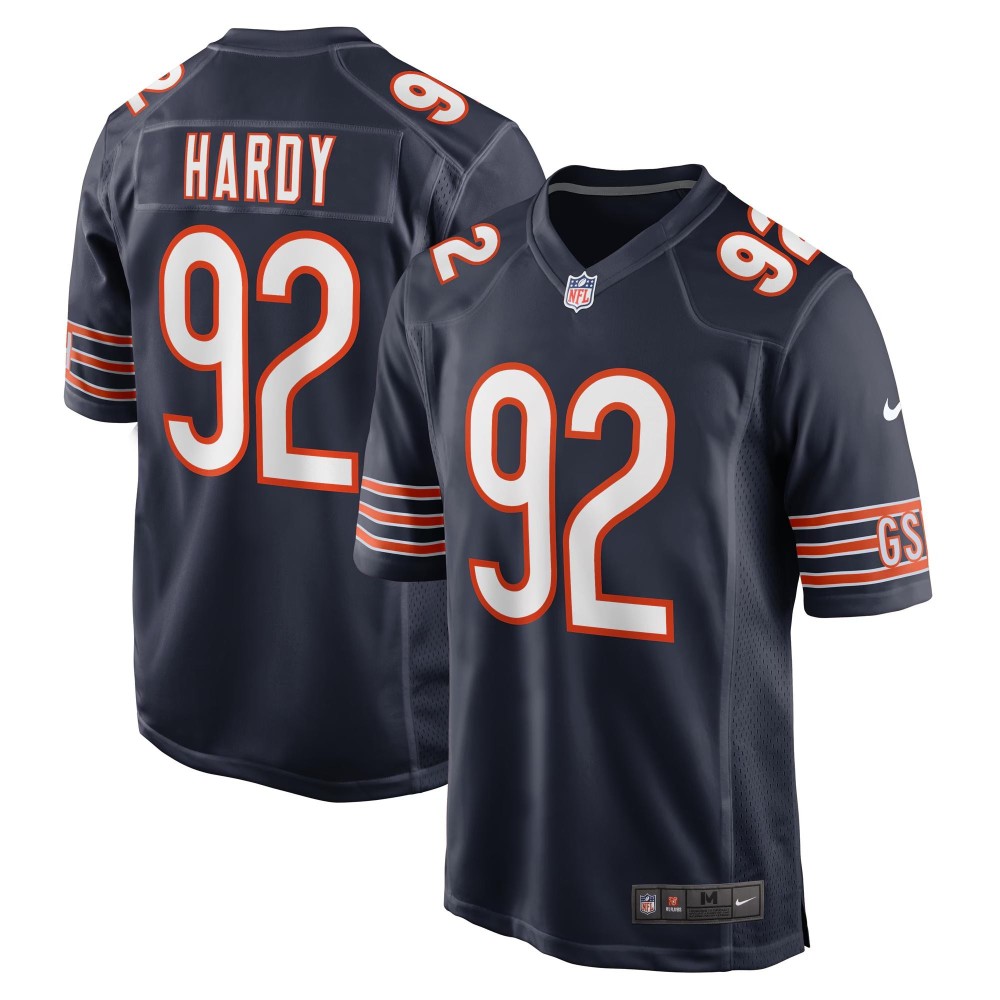 Men's Chicago Bears Daniel Hardy Number 92 Nike Navy Team Game Jersey