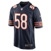 Men's Chicago Bears Darnell Wright Number 58 Nike Navy Game Jersey