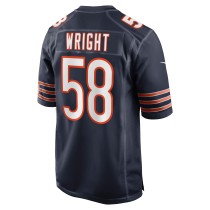 Men's Chicago Bears Darnell Wright Number 58 Nike Navy Game Jersey