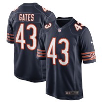 Men's Chicago Bears DeMarquis Gates Number 43 Nike Navy Game Player Jersey