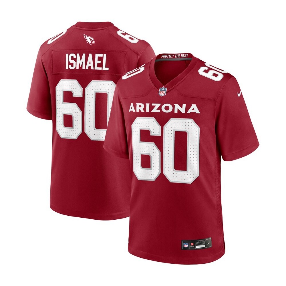 Men's Arizona Cardinals Keith Ismael Number 60 Nike Cardinal Team Game Jersey