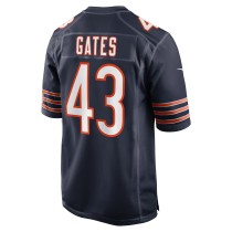 Men's Chicago Bears DeMarquis Gates Number 43 Nike Navy Game Player Jersey