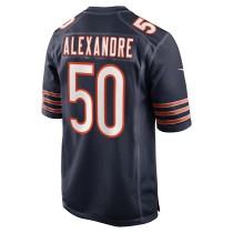 Men's Chicago Bears Deslin Alexandre Number 50  Nike Navy Team Game Jersey