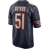 Men's Chicago Bears Dick Butkus Number 51 Nike Navy Game Retired Player Jersey