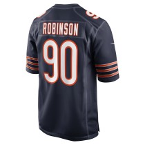 Men's Chicago Bears Dominique Robinson Number 90 Nike Navy Game Jersey