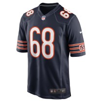 Men's Chicago Bears Doug Kramer Jr. Number 68 Nike Navy Game Jersey