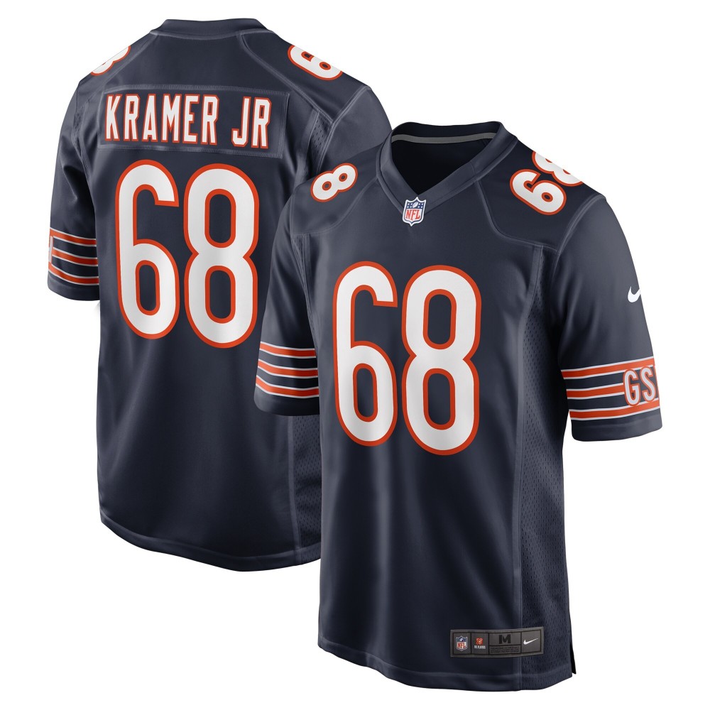 Men's Chicago Bears Doug Kramer Jr. Number 68 Nike Navy Game Jersey