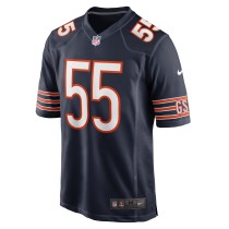 Men's Chicago Bears Dylan Cole Number 55 Nike Navy Game Jersey