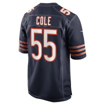 Men's Chicago Bears Dylan Cole Number 55 Nike Navy Game Jersey