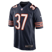 Men's Chicago Bears Elijah Hicks Number 37 Nike Navy Game Player Jersey