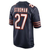 Men's Chicago Bears Greg Stroman Number 27 Nike Navy Team Game Jersey