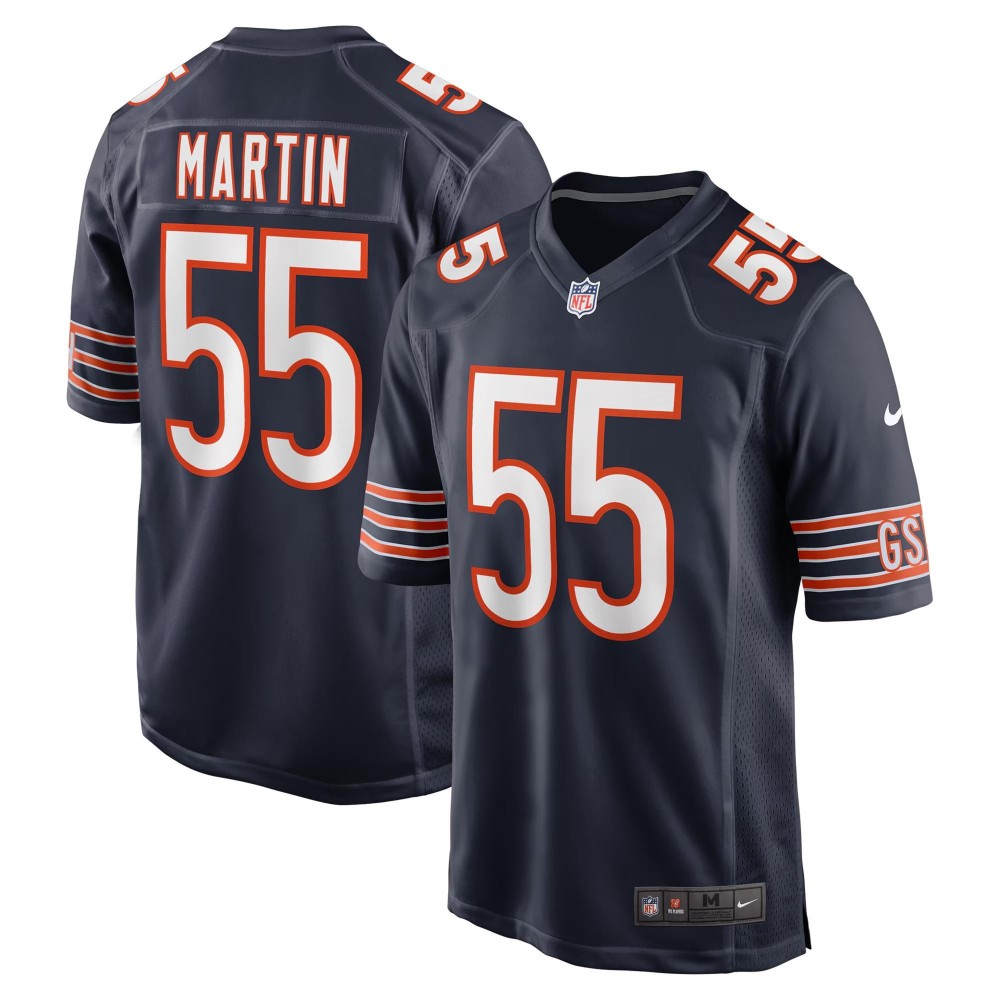 Men's Chicago Bears Jacob Martin Number 55 Nike Navy Game Jersey