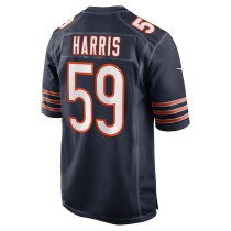 Men's Chicago Bears Jalen Harris Number 59 Nike Navy Team Game Jersey