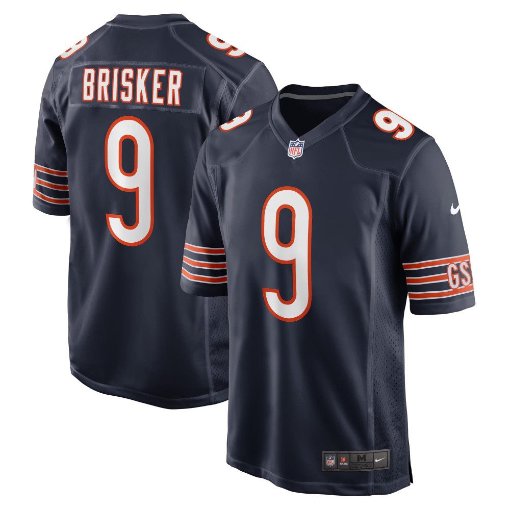 Men's Chicago Bears Jaquan Brisker Number 9 Nike Navy Game Player Jersey