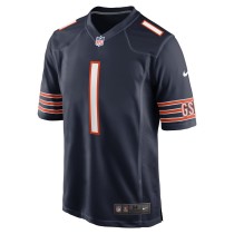 Men's Chicago Bears Jaylon Johnson Number 1 Nike Navy Game Jersey