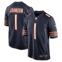 Men's Chicago Bears Jaylon Johnson Number 1 Nike Navy Game Jersey