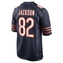 Men's Chicago Bears John Jackson Number 82 Nike Navy Game Jersey