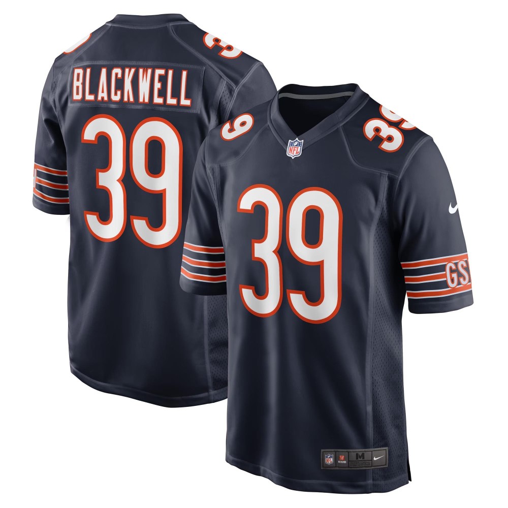 Men's Chicago Bears Josh Blackwell Number 39 Nike Navy Game Player Jersey