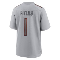 Men's Chicago Bears Justin Fields Number 1 Nike Gray Atmosphere Fashion Game Jersey