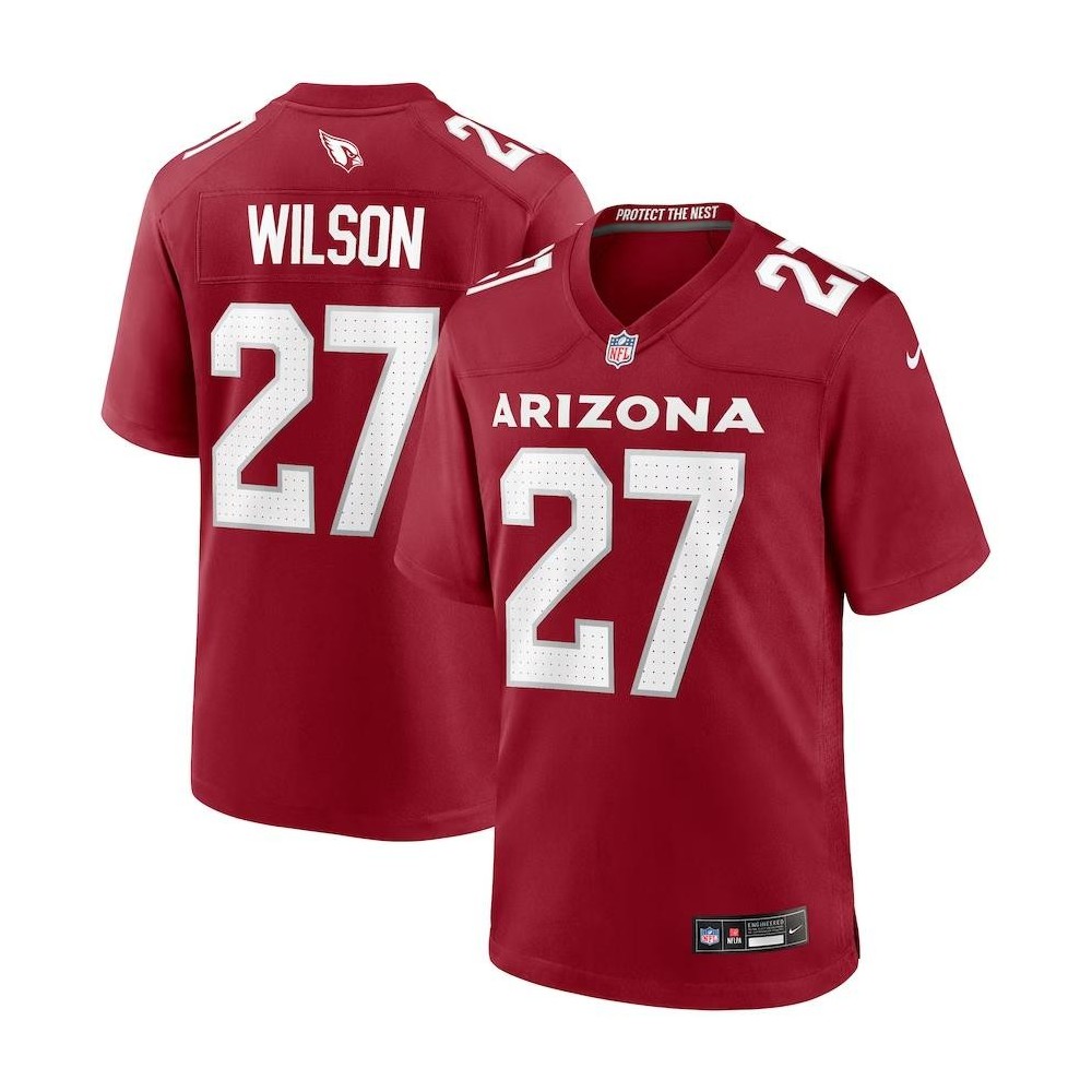 Men's Arizona Cardinals Divaad Wilson Number 27 Nike Cardinal Team Game Jersey