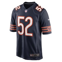 Men's Chicago Bears Khalid Kareem Number 52 Nike Navy Team Game Jersey