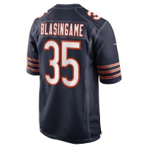 Men's Chicago Bears Khari Blasingame Number 35 Nike Navy Game Player Jersey