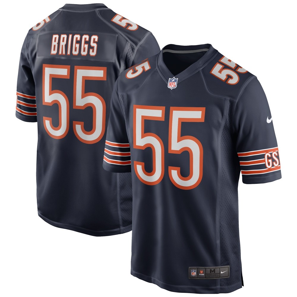 Men's Chicago Bears Lance Briggs Number 55 Nike Navy Game Retired Player Jersey