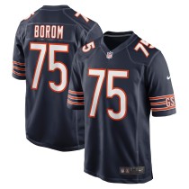 Men's Chicago Bears Larry Borom Number 75 Nike Navy Game Jersey