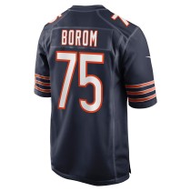 Men's Chicago Bears Larry Borom Number 75 Nike Navy Game Jersey