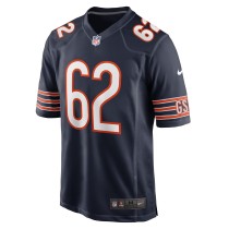 Men's Chicago Bears Lucas Patrick Number 62 Nike Navy Game Jersey