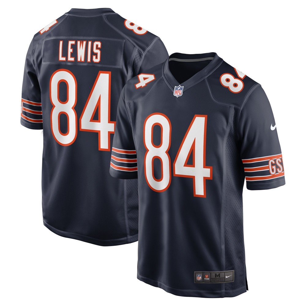 Men's Chicago Bears Marcedes Lewis Number 84 Nike Navy Game Jersey