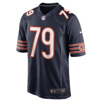 Men's Chicago Bears Matt Pryor Number 79 Nike Navy Game Jersey