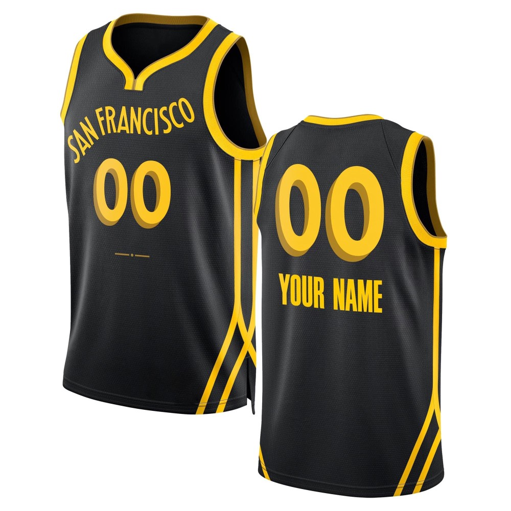 Unisex Golden State Warriors Black Custom Swingman Jersey