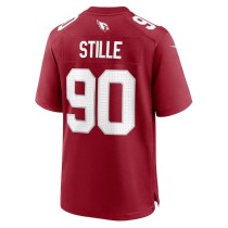 Men's Arizona Cardinals Ben Stille Number 90 Nike Cardinal Team Game Jersey